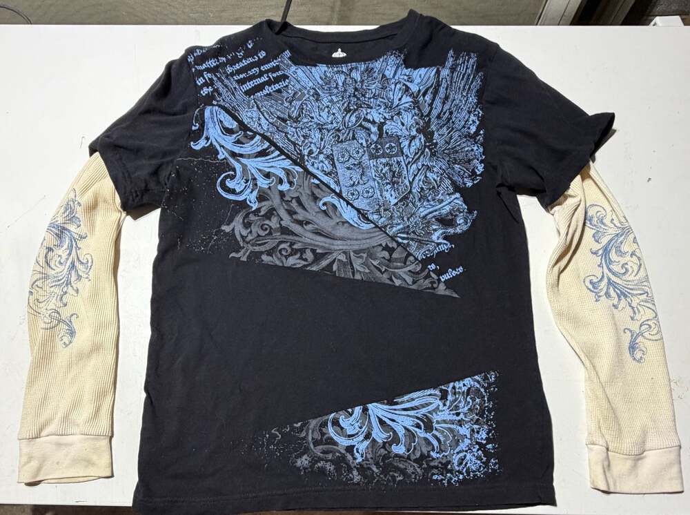 Helix Instinct Is A Virtue Y2K Grunge Double Layer Long Sleeve T-Shirt Large